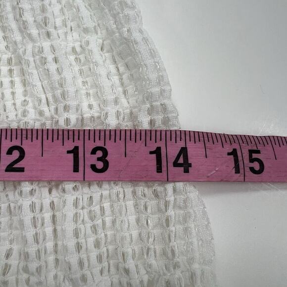 Venus Crochet Mesh Jumpsuit Swim Coverup Size Medium White Stretch Wide Leg - Picture 10 of 10